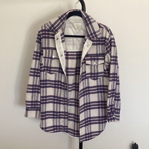 Joie Casual Purple and White Plaid Shirt small - Picture 2 of 6